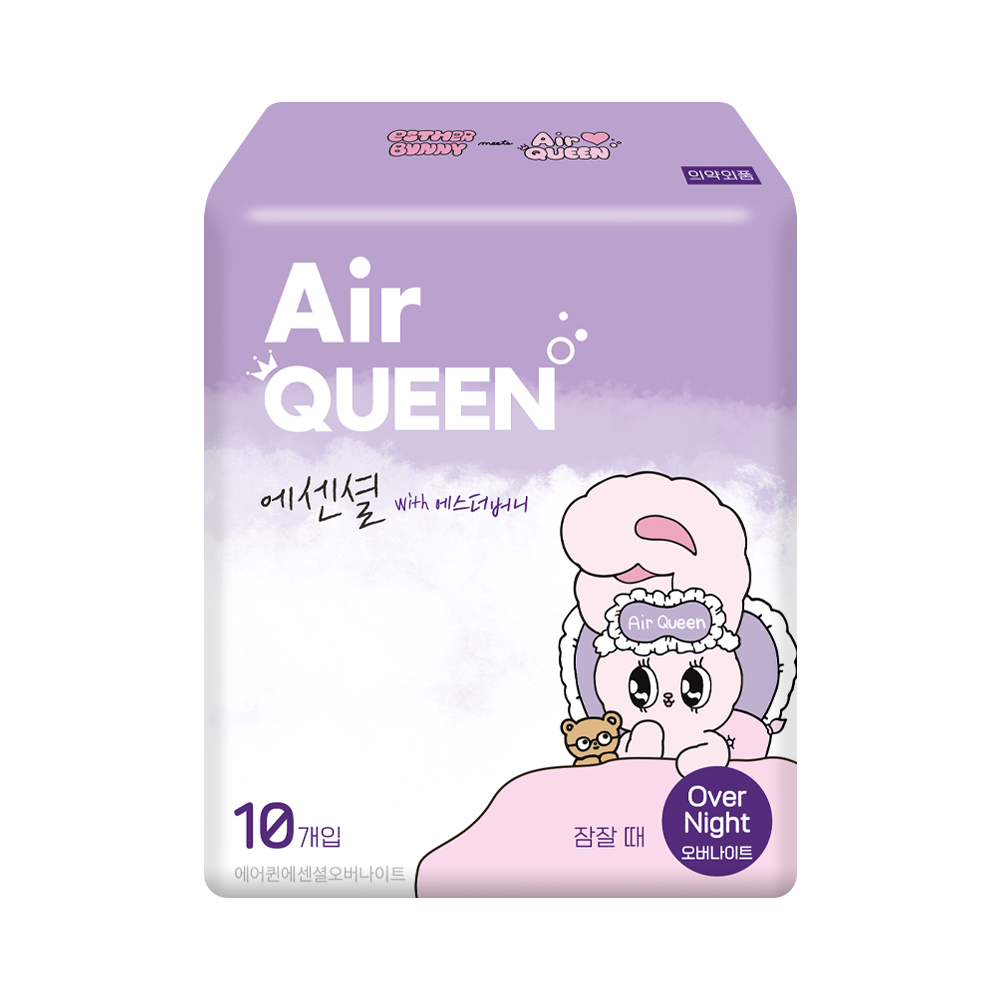 [에어퀸/기획12] 유기농 뉴브레스 생리대 중형(20P) x3개 +순면감촉 에센셜[라이너(20) x2개 + 오버(10P) x2개] (총 7개)