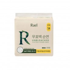 라엘 무표백 100% 순면커버 내추럴 생리대 중형 (14매입) [무료배송]
