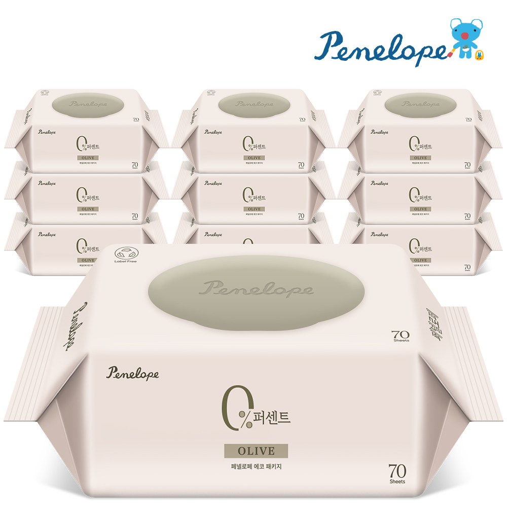 [페넬로페] 0퍼센트 올리브 캡형 70매*10팩