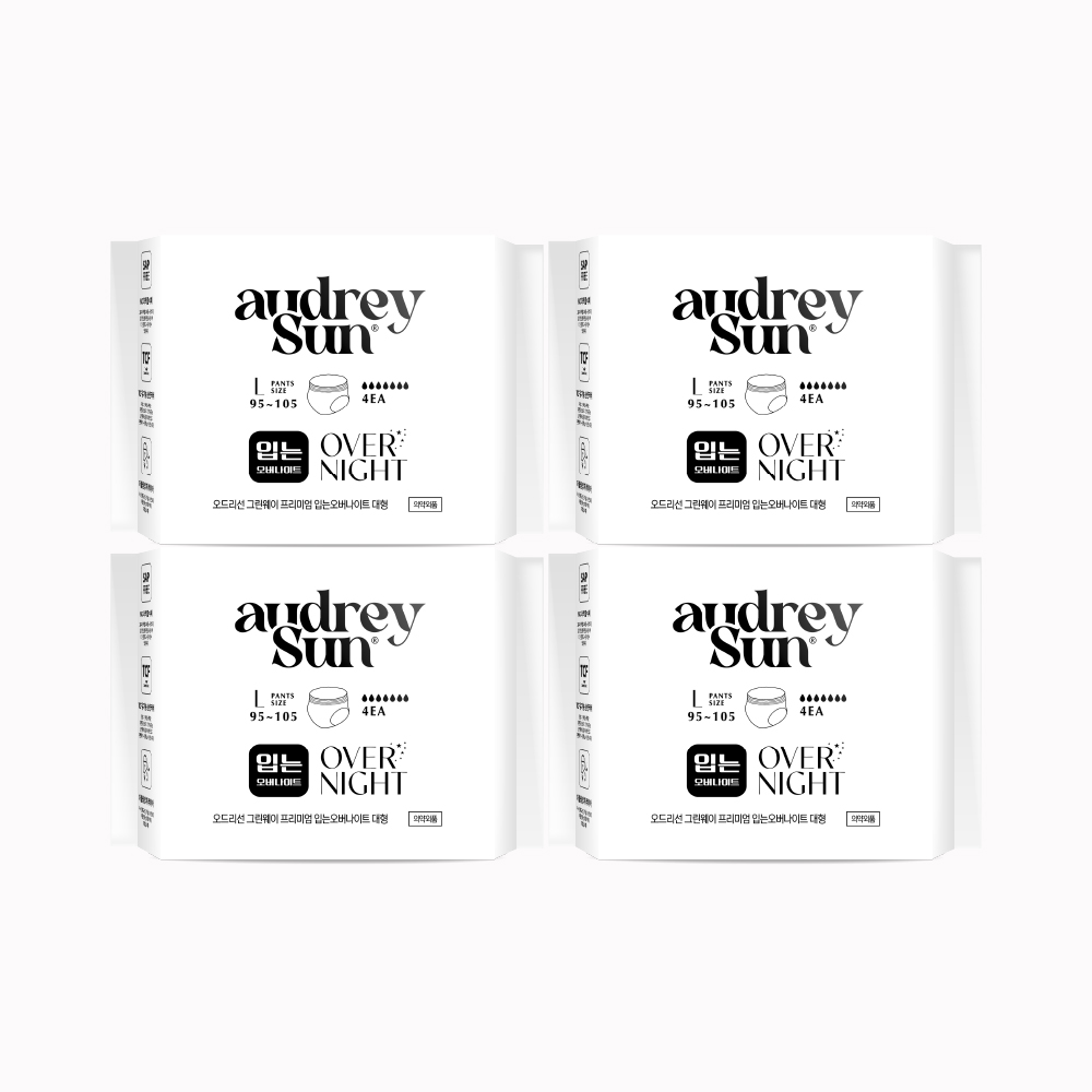 [오드리선] 그린웨이 프리미엄 입는 오버나이트 대형 4P  X 4팩
