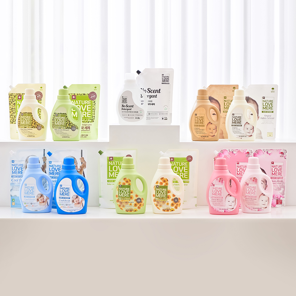 [네이쳐러브메레] 아기 세탁세제 용기형 1800ml 1개 + 리필형 1300ml 3팩