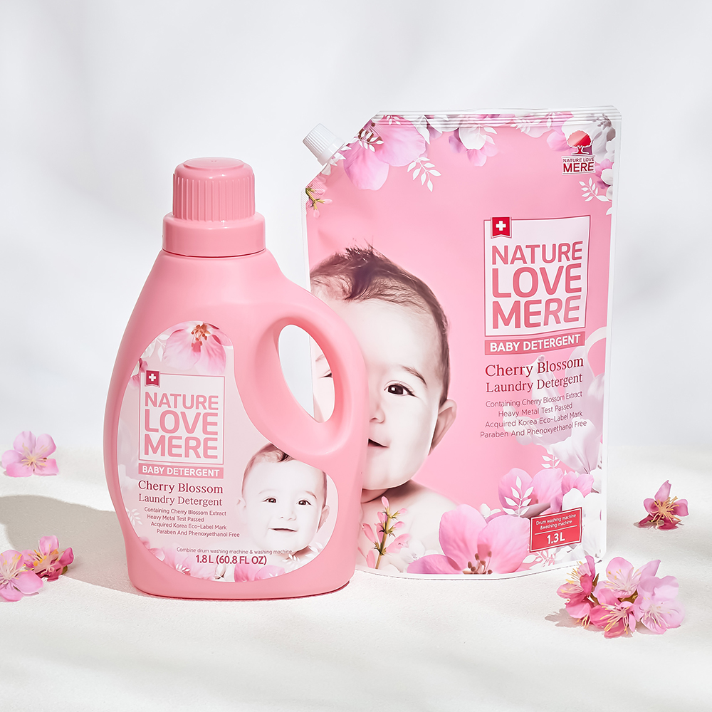 [네이쳐러브메레] 아기 세탁세제 용기형 1800ml 1개 + 리필형 1300ml 3팩