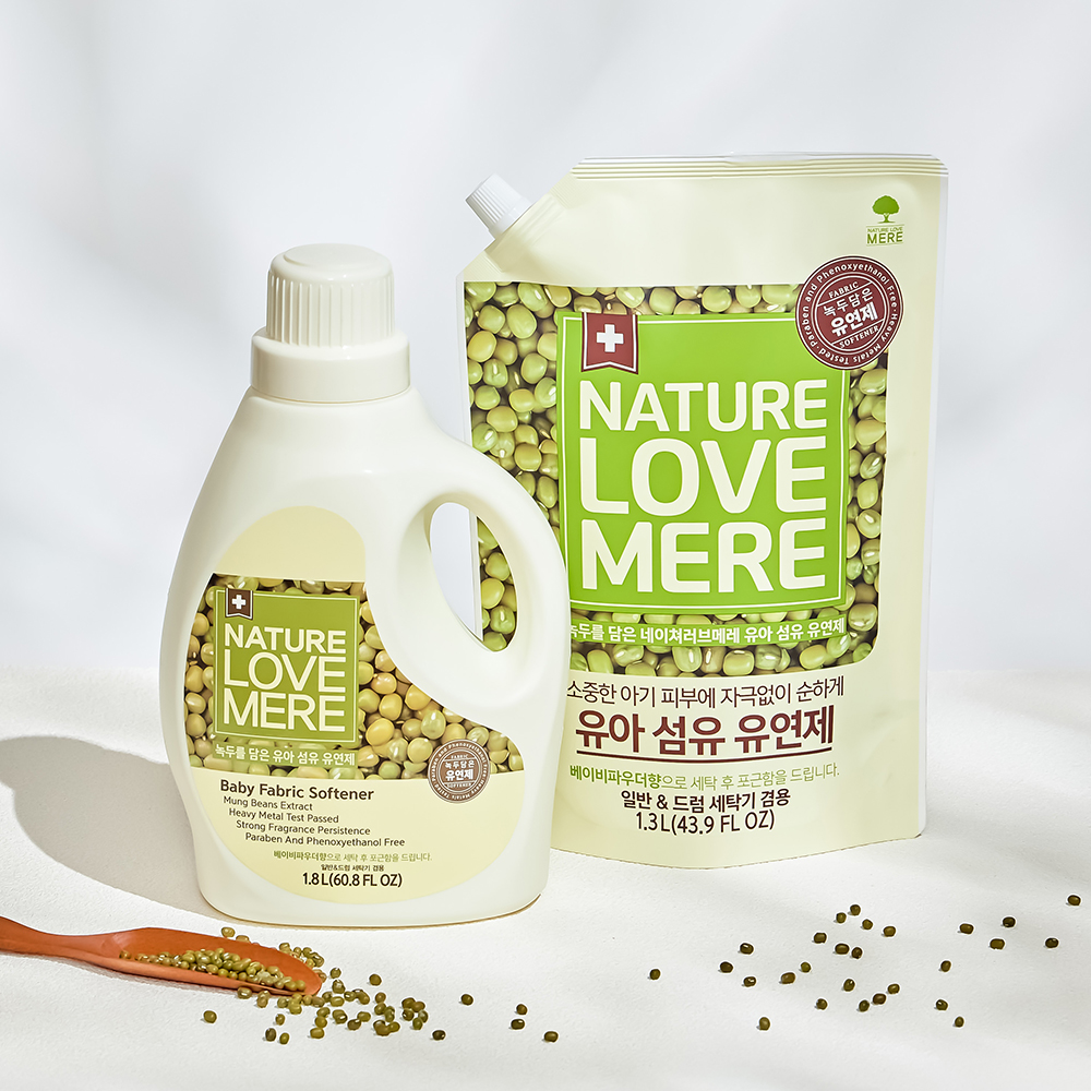 [네이쳐러브메레] 아기 섬유유연제 용기형 1800ml 1개 + 리필형 1300ml 3팩