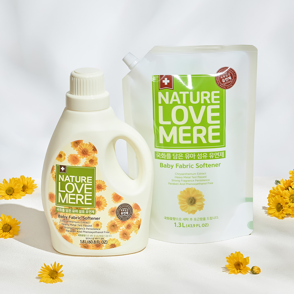 [네이쳐러브메레] 아기 섬유유연제 용기형 1800ml 1개 + 리필형 1300ml 3팩