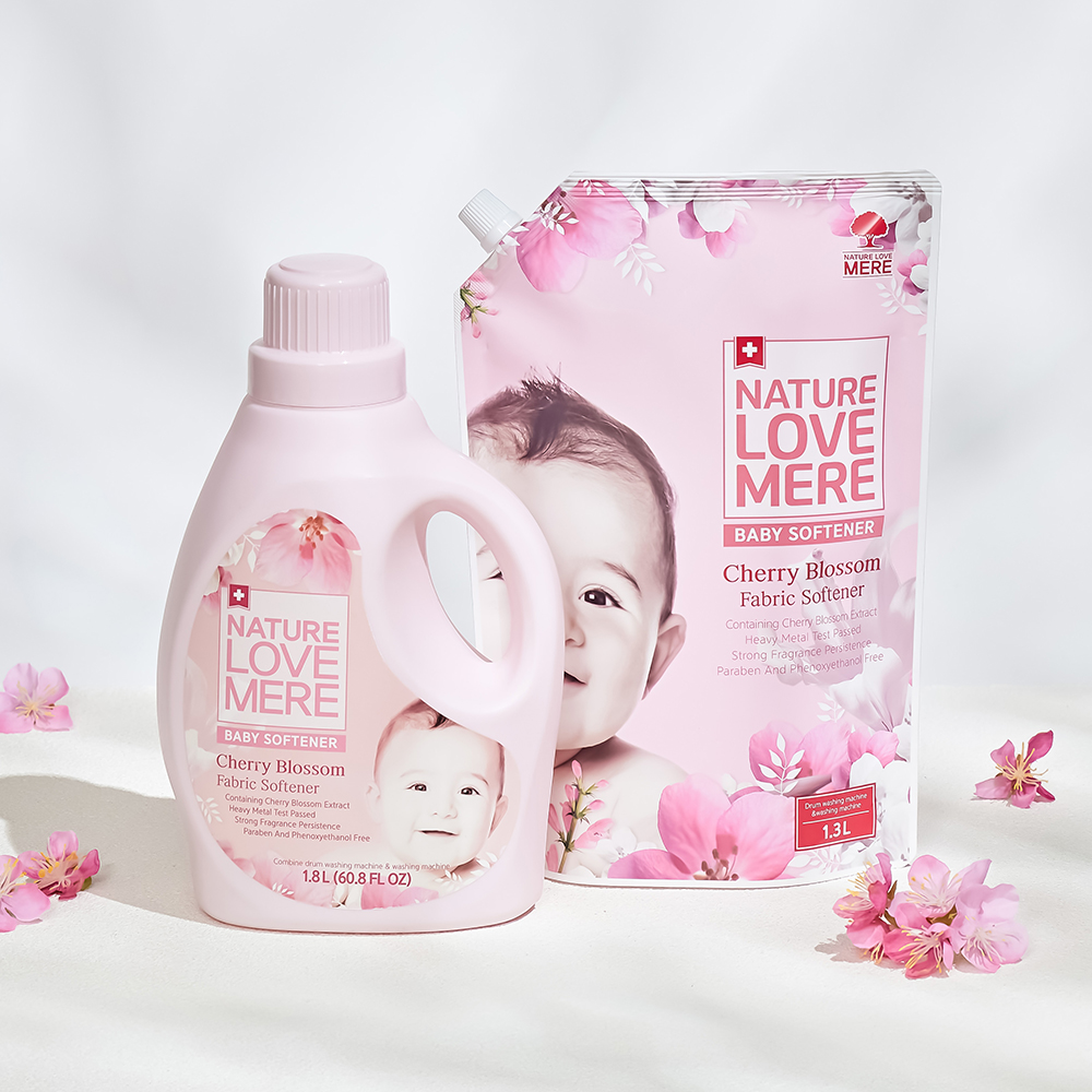 [네이쳐러브메레] 아기 섬유유연제 용기형 1800ml 1개 + 리필형 1300ml 3팩