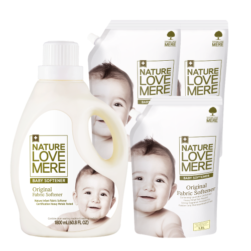 [네이쳐러브메레] 아기 섬유유연제 용기형 1800ml 1개 + 리필형 1300ml 3팩