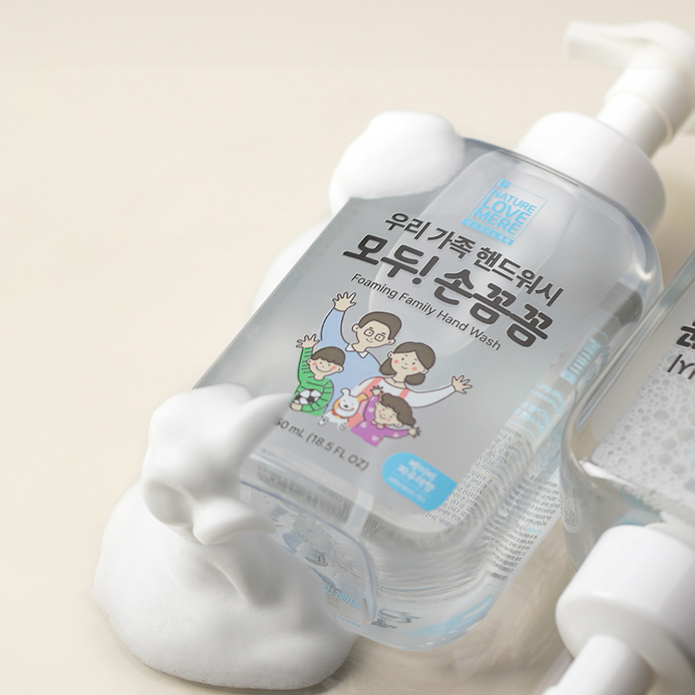 [네이쳐러브메레] 손꼼꼼 온가족 용기형 핸드워시 베이비파우더 550ml, 3개