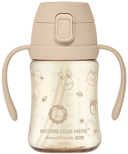 [네이쳐러브메레] 애니멀프렌즈 PPSU 원터치 빨대컵 210ml 1개(색상 선택)