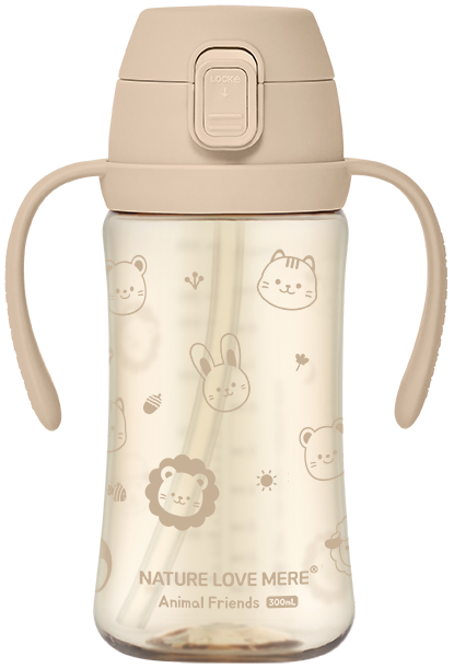 [네이쳐러브메레] 애니멀프렌즈 PPSU 원터치 빨대컵 300ml 1개(색상 선택)